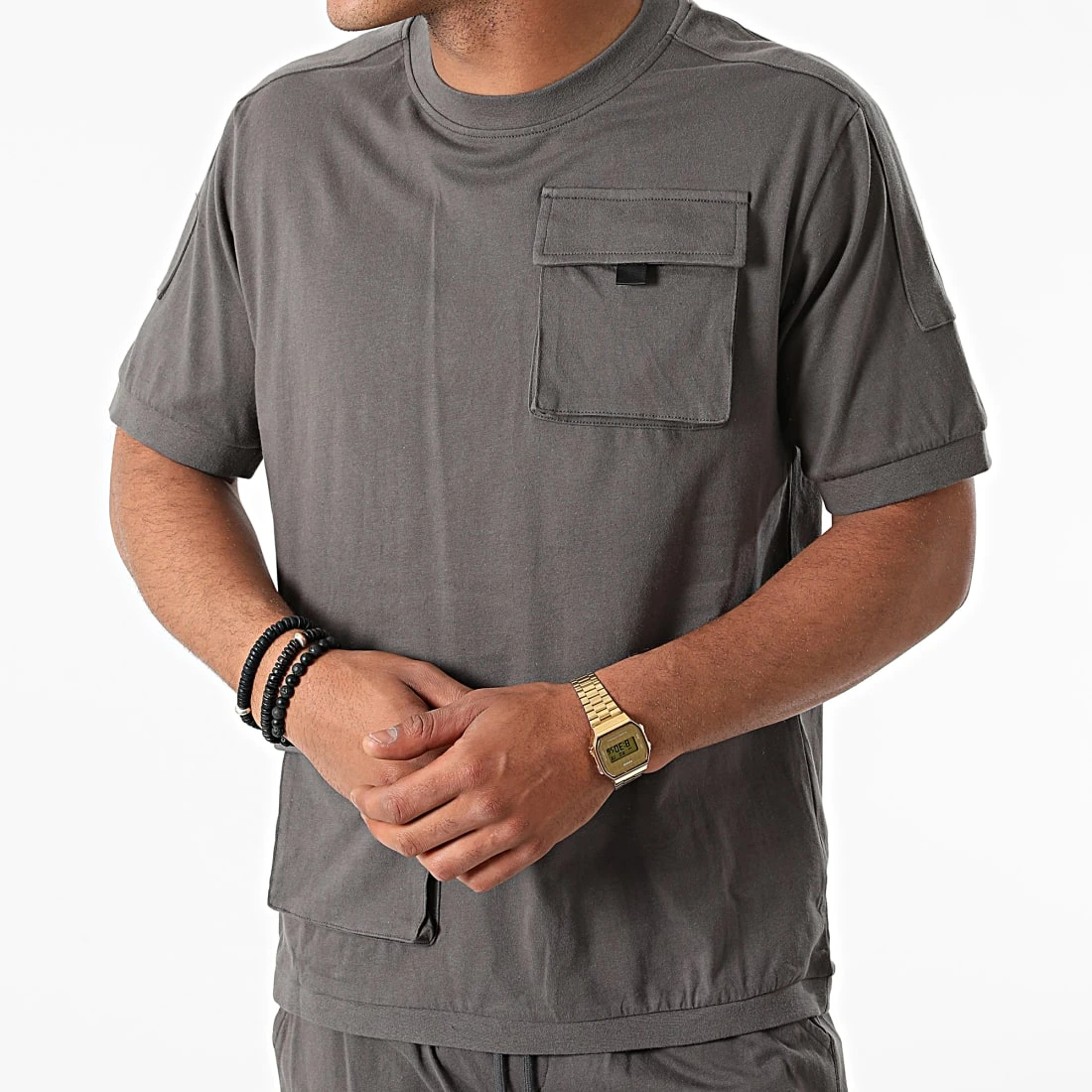 Meilleure vente ⌛ Ensemble Tee ⌛ Shirt Short AD003 Gris Anthracite de Classic Series 🌟 4 Meilleure vente ⌛ Ensemble Tee ⌛ Shirt Short AD003 Gris Anthracite de Classic Series 🌟 – Image 2