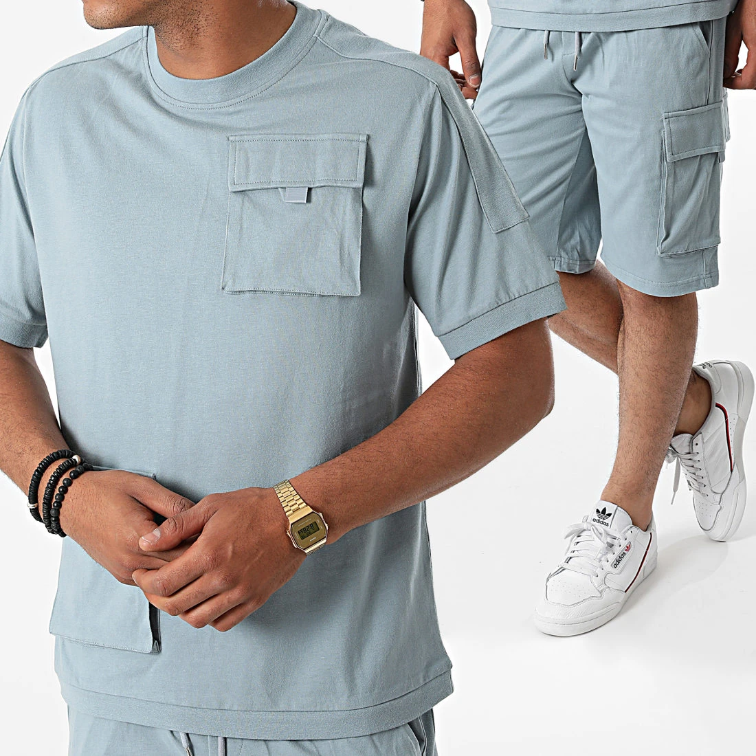 Sortie ❤️ Ensemble Tee Shirt Short AD003 Bleu Clair de Classic Series 🎉 3 Sortie ❤️ Ensemble Tee Shirt Short AD003 Bleu Clair de Classic Series 🎉