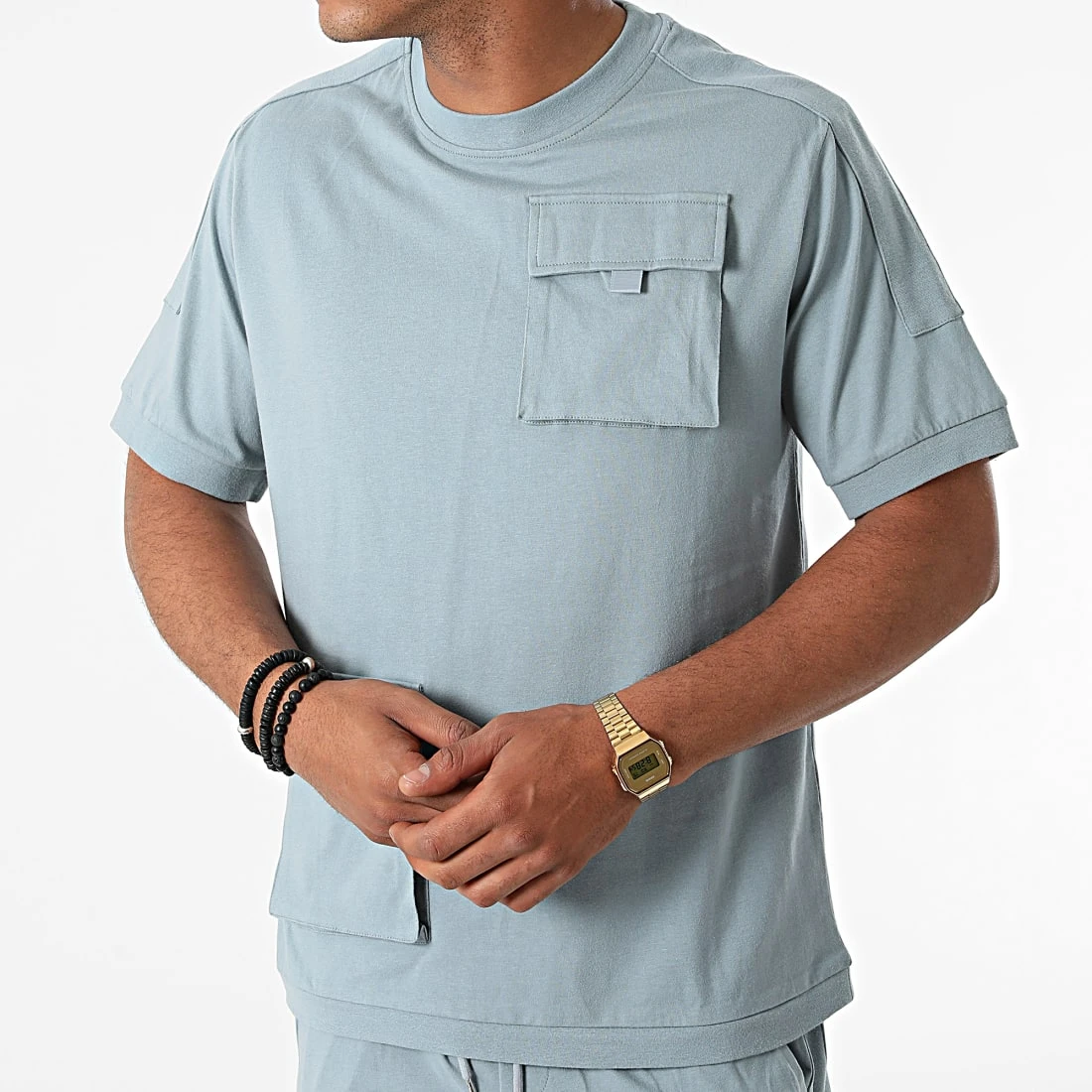 Sortie ❤️ Ensemble Tee Shirt Short AD003 Bleu Clair de Classic Series 🎉 4 Sortie ❤️ Ensemble Tee Shirt Short AD003 Bleu Clair de Classic Series 🎉 – Image 2