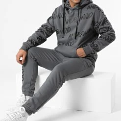 Vente flash 🔔 Ensemble De Survêtement AN11005 Gris Anthracite de Classic Series ✨