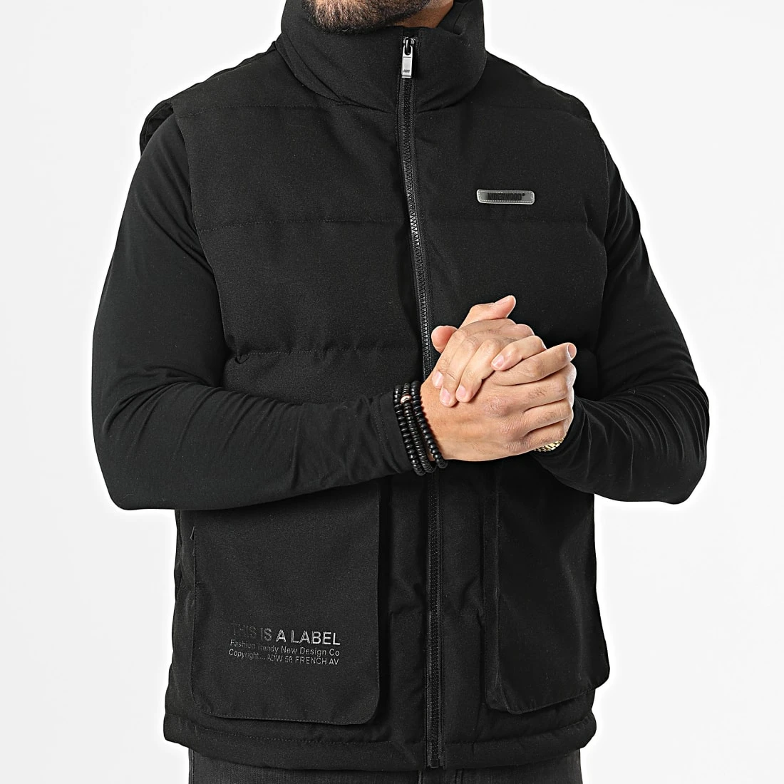 Promo 😍 Doudoune Zippée Sans Manches AN13002 Noir de Classic Series ⭐ 5 Promo 😍 Doudoune Zippée Sans Manches AN13002 Noir de Classic Series ⭐ – Image 3