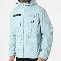Nouveau 👏 Veste Zippée Capuche 4201 Bleu Clair de Classic Series 🛒