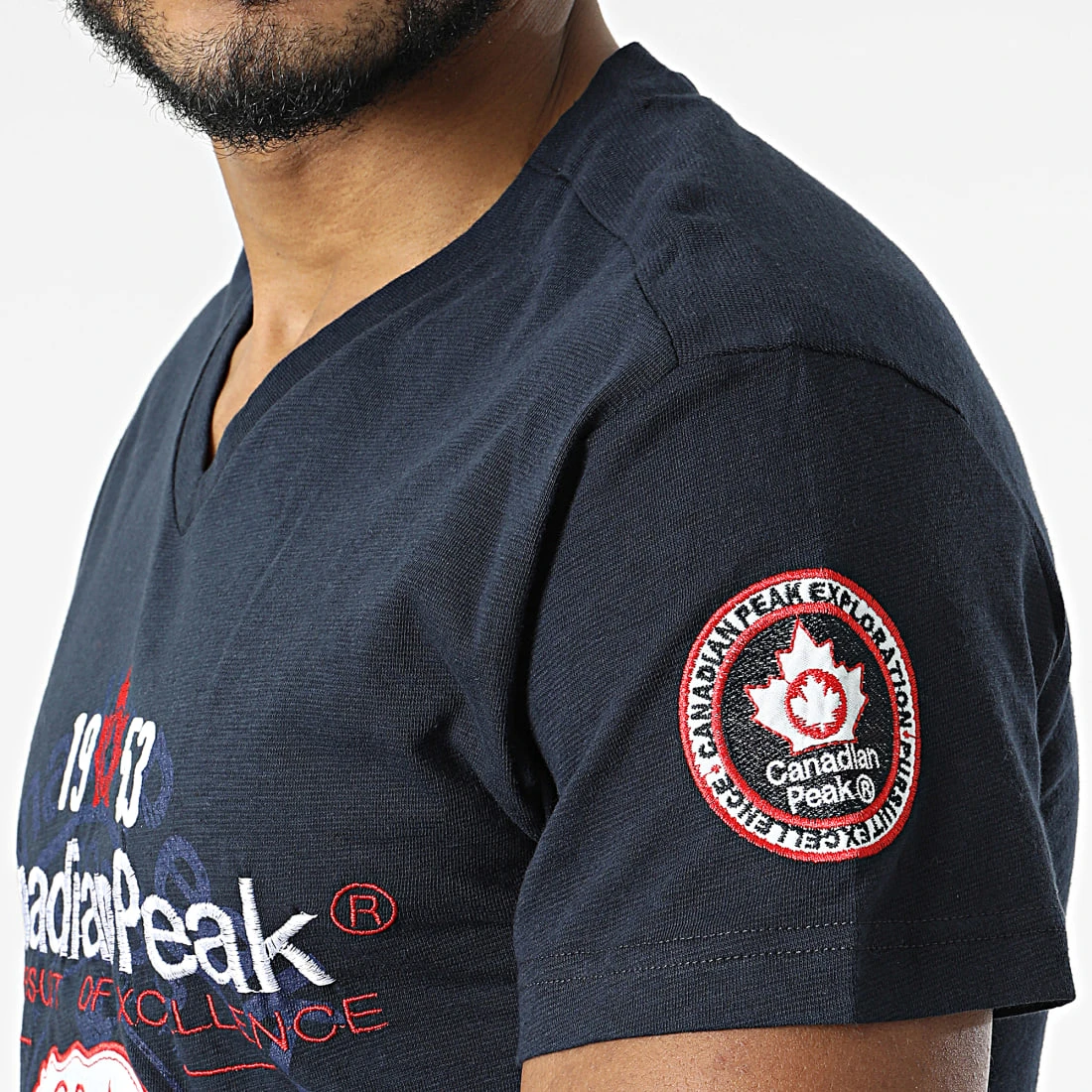 Sortie ❤️ Tee 💯 Shirt Col V Jontario Bleu Marine de Classic Series ⭐ 4 Sortie ❤️ Tee 💯 Shirt Col V Jontario Bleu Marine de Classic Series ⭐ – Image 2