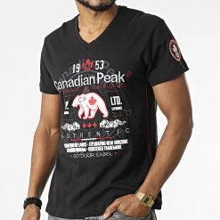 Le moins cher 🌟 Tee Shirt Col V Jontario Noir de Classic Series ⭐ -Classic Series Soldes canadian peak 309407 JONTARIO BLACK 20220408T123153 03