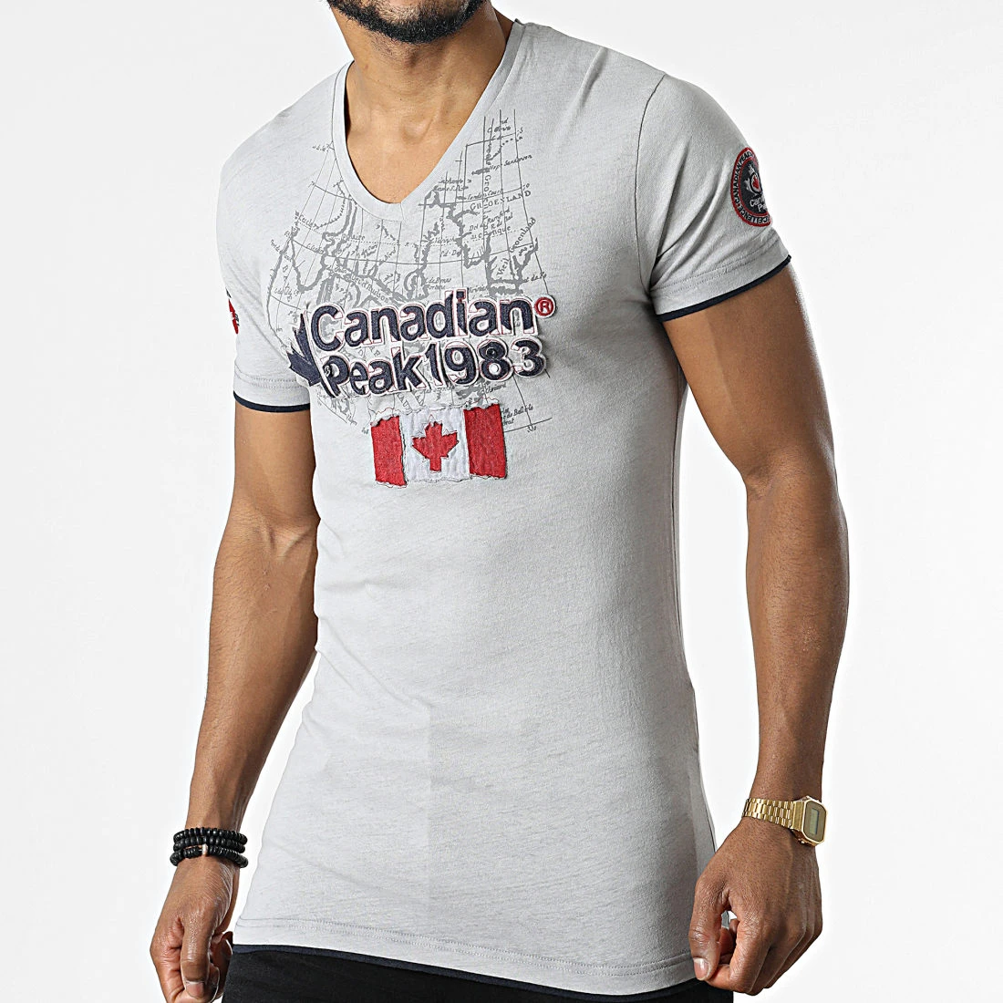 Meilleure vente 😀 Tee 😀 Shirt Col V Jundeak Gris de Classic Series ⭐ 3 Meilleure vente 😀 Tee 😀 Shirt Col V Jundeak Gris de Classic Series ⭐