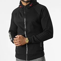 Meilleur prix 🥰 Sweat Zippé Capuche Gex Noir de Classic Series ❤️ -Classic Series Soldes canadian peak 309427 GEX NOIR 20220408T123304 03
