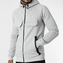 Bon marché 👍 Sweat Zippé Capuche Gortion Gris Chiné de Classic Series 😍 -Classic Series Soldes canadian peak 309430 GORTION BGREY 20220322T150739 03