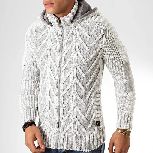 Remise 🎉 Gilet Zippé Capuche 1014 Gris Clair Chiné de Classic Series ✔️ -Classic Series Soldes classic series 200500 1014 LTGREY 20191011T170446 01