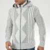 Bon marché ✔️ Gilet Zippé Capuche 1021 Blanc Gris de Classic Series 🌟 -Classic Series Soldes classic series 204560 1021 LIGHT GREY 20191122T111910 01
