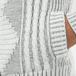 Bon marché ✔️ Gilet Zippé Capuche 1021 Blanc Gris de Classic Series 🌟 -Classic Series Soldes classic series 204560 1021 LIGHT GREY 20191122T111921 04