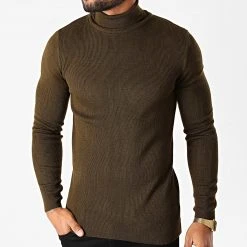 Remise 💯 Pull Col Roulé 1406 Vert Kaki de Classic Series 😉