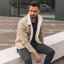 Remise ⭐ Veste Jean Super Skinny Fit Col Mouton 7001 Camel Clair de Classic Series 👏 -Classic Series Soldes classic series 241403 W 7001 CAMEL CLAIR TPDT 20210210T151714 05