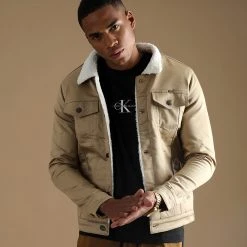 Remise ⭐ Veste Jean Super Skinny Fit Col Mouton 7001 Camel Clair de Classic Series 👏 -Classic Series Soldes classic series 241403 W 7001 CAMEL CLAIR TPDT 20210928T110740 05