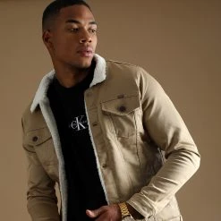 Remise ⭐ Veste Jean Super Skinny Fit Col Mouton 7001 Camel Clair de Classic Series 👏 -Classic Series Soldes classic series 241403 W 7001 CAMEL CLAIR TPDT 20210928T110742 06