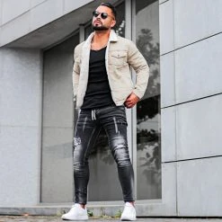 Top 10 😉 Veste Jean Super Skinny Fit Col Mouton 7001 Beige Clair de Classic Series 👏 -Classic Series Soldes classic series 241404 W 7001 STONE BEIGE TPDT 20211020T095400 08