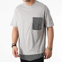 Grosses soldes ✨ Tee ✔️ Shirt Poche Oversize SW-21667 Gris de Classic Series 🤩