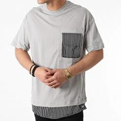 Grosses soldes ✨ Tee ✔️ Shirt Poche Oversize SW-21667 Gris de Classic Series 🤩 -Classic Series Soldes classic series 257486 SW 21667 GRI 20210322T140521 03