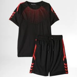 Top 10 🎉 Ensemble Tee Shirt Short Enfant C195 Noir Rouge de Classic Series 🔥