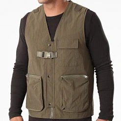 Acheter 🎉 Veste Zippée Sans Manches 7050 Vert Kaki de Classic Series ⌛