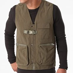 Acheter 🎉 Veste Zippée Sans Manches 7050 Vert Kaki de Classic Series ⌛ -Classic Series Soldes classic series 266657 7050 KAKI 20210528T135116 03