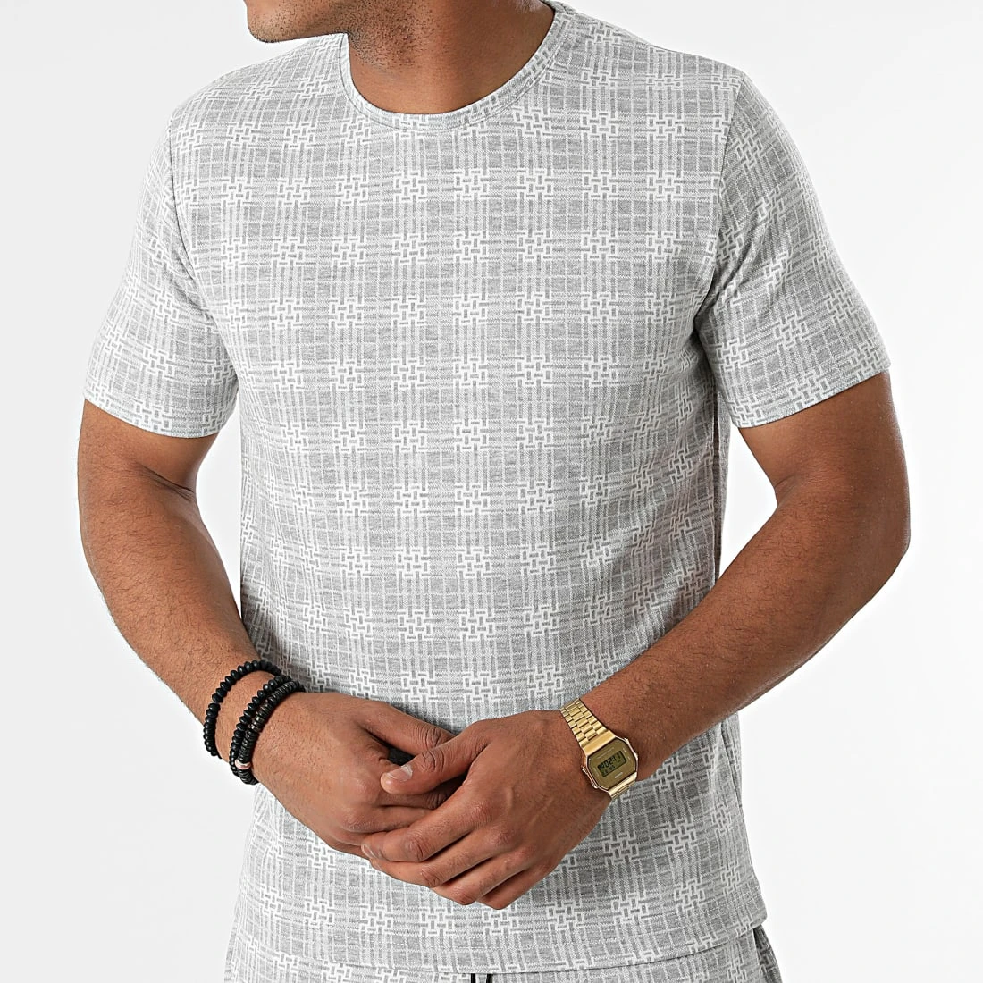 Vente flash ✨ Ensemble Tee 🤩 Shirt Short A Carreaux 156T Gris de Classic Series ❤️ 4 Vente flash ✨ Ensemble Tee 🤩 Shirt Short A Carreaux 156T Gris de Classic Series ❤️ – Image 2