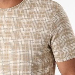 Meilleure vente 👍 Ensemble Tee Shirt Short A Carreaux 156T Beige de Classic Series 🔥 -Classic Series Soldes classic series 270761 ENS G21 156T BEJ 20210624T140918 03