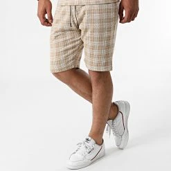 Meilleure vente 👍 Ensemble Tee Shirt Short A Carreaux 156T Beige de Classic Series 🔥 -Classic Series Soldes classic series 270761 ENS G21 156T BEJ 20210624T140923 05