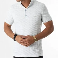 Tout neuf ⭐ Polo Manches Courtes 1080 Bleu Clair Chiné de Classic Series 👏 -Classic Series Soldes classic series 272200 21Y 1080 B MAVI 20210702T145922 03