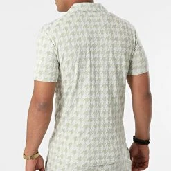 Grosses soldes ❤️ Ensemble Chemise Manches Courtes Short G21-155T Blanc Vert Clair de Classic Series 💯 -Classic Series Soldes classic series 272814 G21 155T YESIL 20210712T162309 04