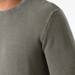 Remise ✔️ Sweat Crewneck Dot Knit DP120001 Vert Kaki de Classic Series 😉 -Classic Series Soldes classic series 273396 DP120001 ARMY 20210712T151008 03