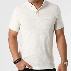 Tout neuf ✔️ Polo Manches Courtes 21Y-1094 Beige Chiné de Classic Series ⌛