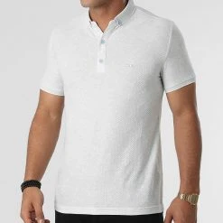 Budget ✨ Polo Manches Courtes 21Y-1094 Bleu Pastel Chiné de Classic Series ❤️