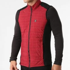 Remise 🤩 Veste Zippée Sans Manches 20K-2006 Rouge Noir de Classic Series 🎉