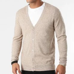 Budget 😍 Gilet Col V Claude 6744 Beige Chiné de Classic Series 🔥