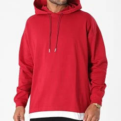 Bon marché 🤩 Tee 👏 Shirt Manches Longues A Capuche G21-182 Bordeaux de Classic Series ✔️