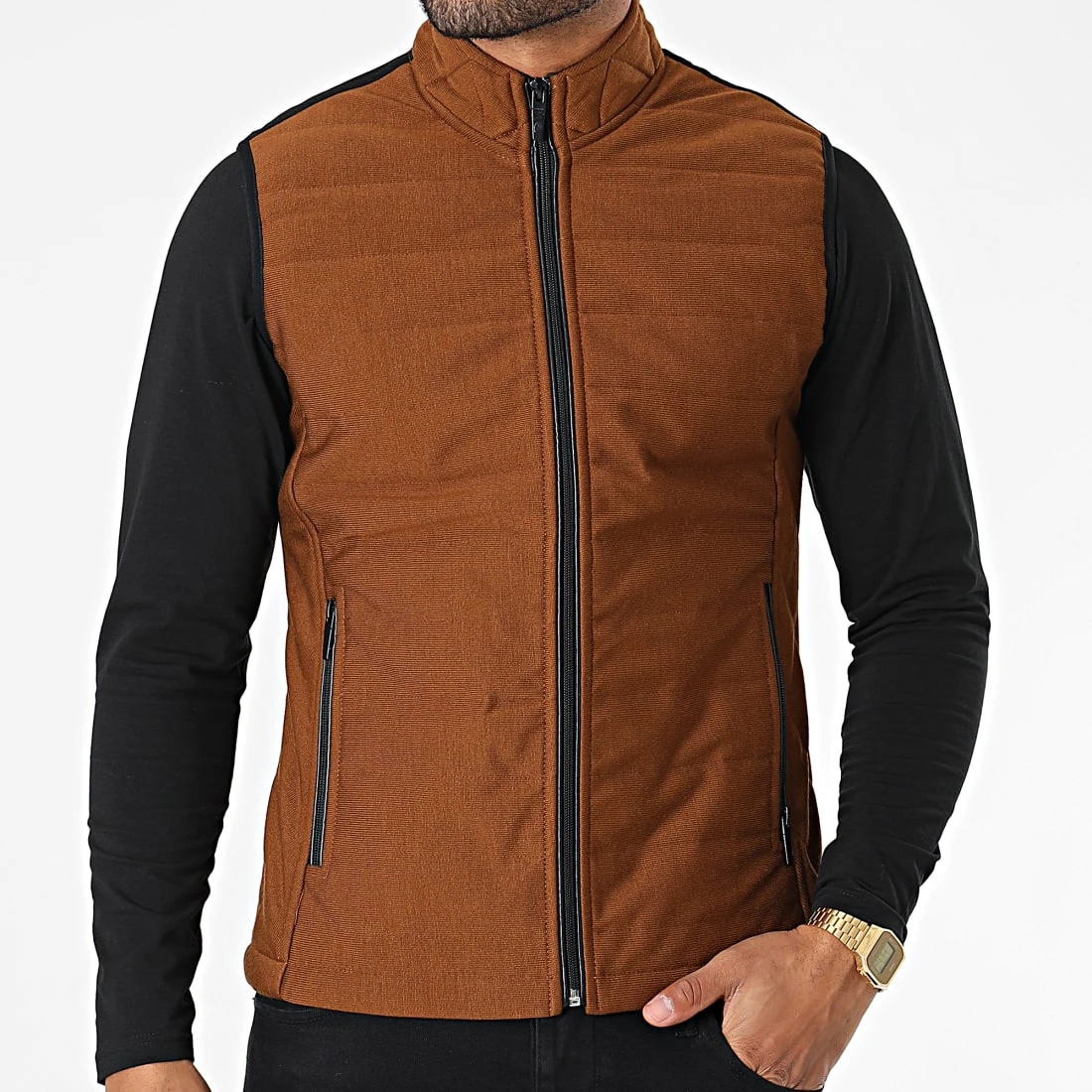 Vente flash ✔️ Veste Zippée Sans Manches 2000 Marron de Classic Series ⌛ 5 Vente flash ✔️ Veste Zippée Sans Manches 2000 Marron de Classic Series ⌛ – Image 3