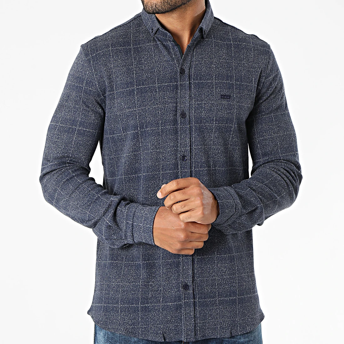 Sortie ❤️ Chemise Manches Longues 21k-2033 Bleu Marine de Classic Series 😀 5 Sortie ❤️ Chemise Manches Longues 21k-2033 Bleu Marine de Classic Series 😀 – Image 3