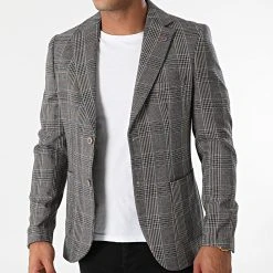 Meilleure vente ✔️ Veste A Carreaux 20433 Bleu Marine Chiné de Classic Series 👏