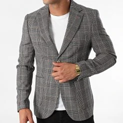 Meilleure vente ✔️ Veste A Carreaux 20433 Bleu Marine Chiné de Classic Series 👏 -Classic Series Soldes classic series 283155 20433 1 20210913T152932 03