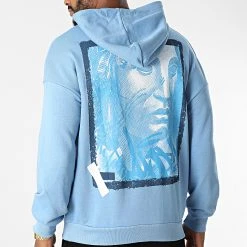 Vente flash 🔥 Sweat Capuche 55-20 Bleu Clair de Classic Series 🥰