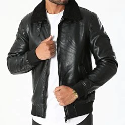 Promo ✔️ Blouson Col Mouton LP9638 Noir de Classic Series 💯
