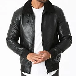 Promo ✔️ Blouson Col Mouton LP9638 Noir de Classic Series 💯 -Classic Series Soldes classic series 285093 LP9638 K BLACK 20210922T151004 03