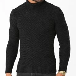 Meilleur prix ⌛ Pull Col Roulé 7011 Noir Chiné de Classic Series 🤩