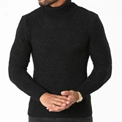 Meilleur prix ⌛ Pull Col Roulé 7011 Noir Chiné de Classic Series 🤩 -Classic Series Soldes classic series 285169 7011 ANTHRACITE BLACK 20210922T150521 03