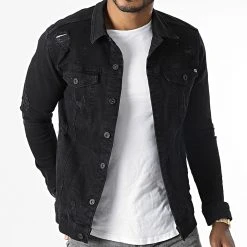 Acheter 😍 Veste Jean 3562 Noir de Classic Series 🧨 -Classic Series Soldes classic series 286131 DH 3562 SIYAH DENIM 20210930T161555 03