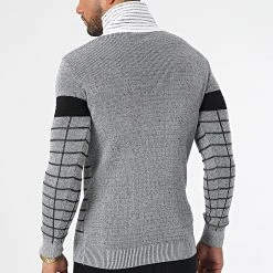 Bon marché ✔️ Pull Col Amplified 2124 Noir Blanc de Classic Series 🧨 -Classic Series Soldes classic series 287849 I 2124 LIGHT GREY 20211011T160007 04