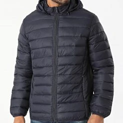 Budget 😀 Doudoune Capuche 819 Bleu Marine de Classic Series ✨