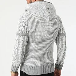 Acheter ✔️ Gilet Zippé Capuche 1020 Gris Blanc de Classic Series ✔️ -Classic Series Soldes classic series 291061 1020 GREY 20211111T155750 04