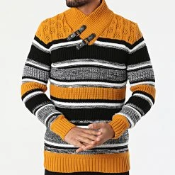 Tout neuf 🤩 Pull 2110 Orange Noir de Classic Series ⭐