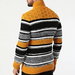 Tout neuf 🤩 Pull 2110 Orange Noir de Classic Series ⭐ -Classic Series Soldes classic series 291151 K 2110 MUSTARD 20211111T155824 04